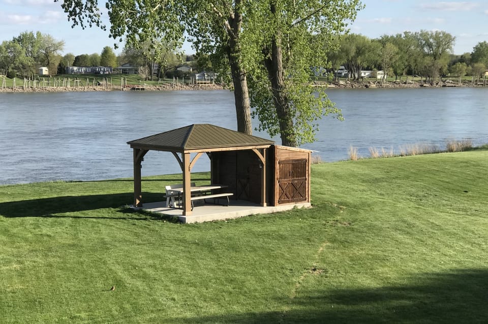 New Gazebo and boat house - structure has power. Setup your own band.