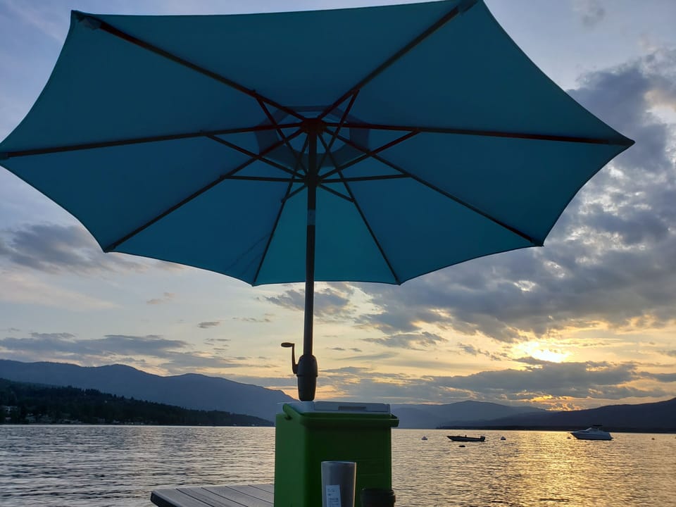 View from the dock table