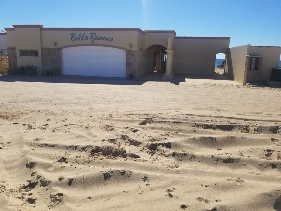 Entrance to home. See the ocean in the back ground.