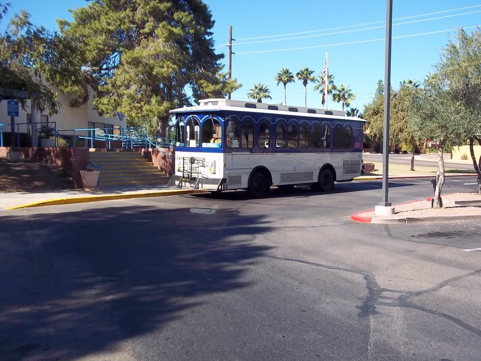 Walk to the free shuttle bus stop at Eldorado park.