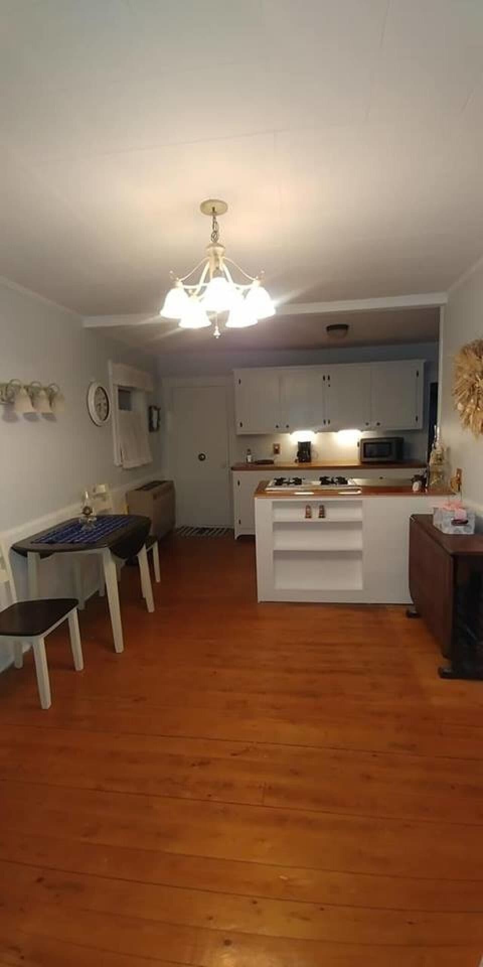 View of kitchen from living room door