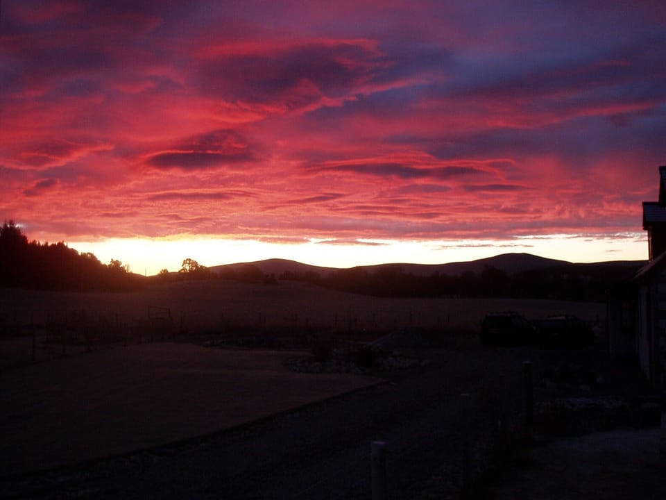 Sunset from the bedroom window