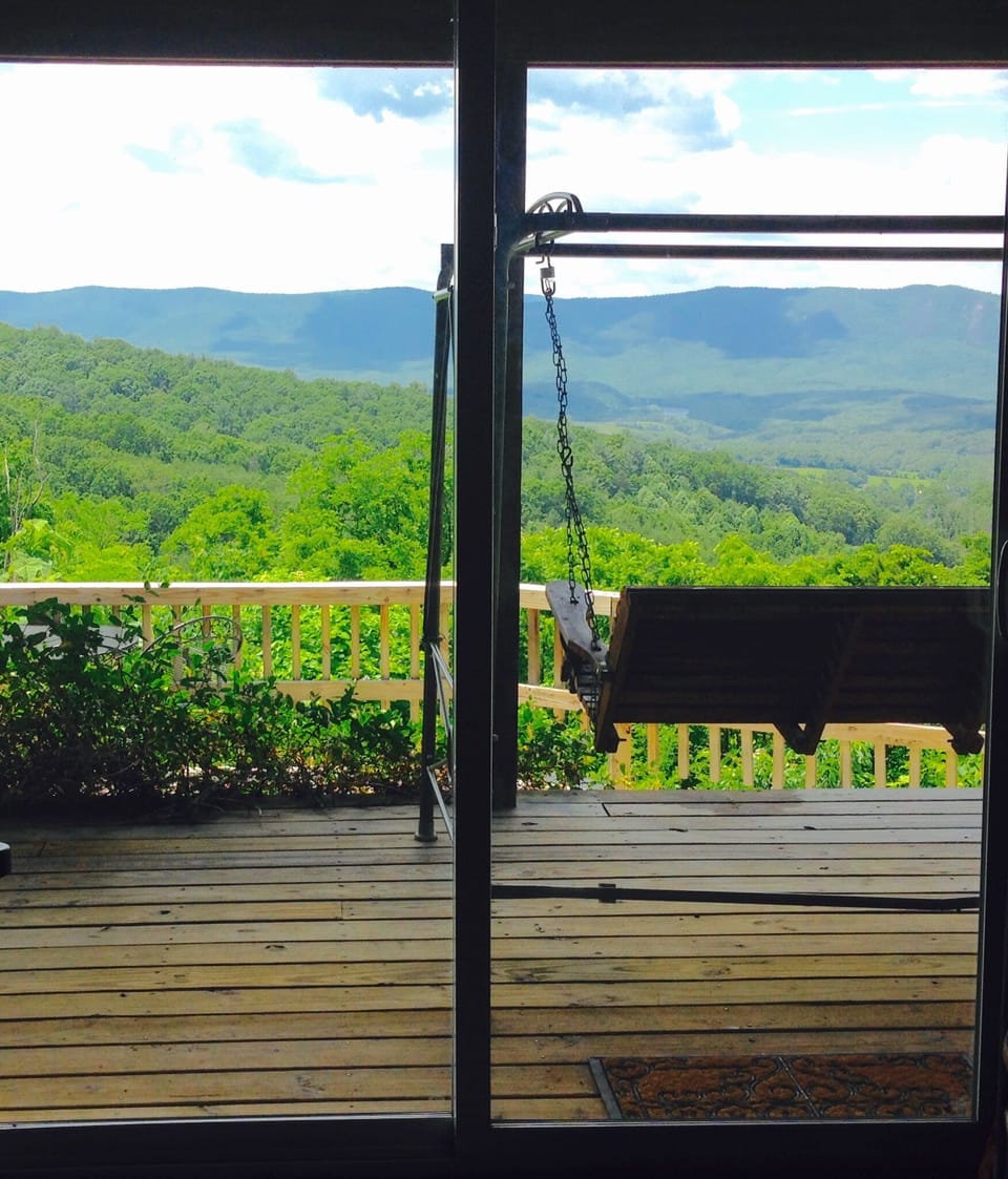 View from Living Area, Porch & Swing over the Mountain Views