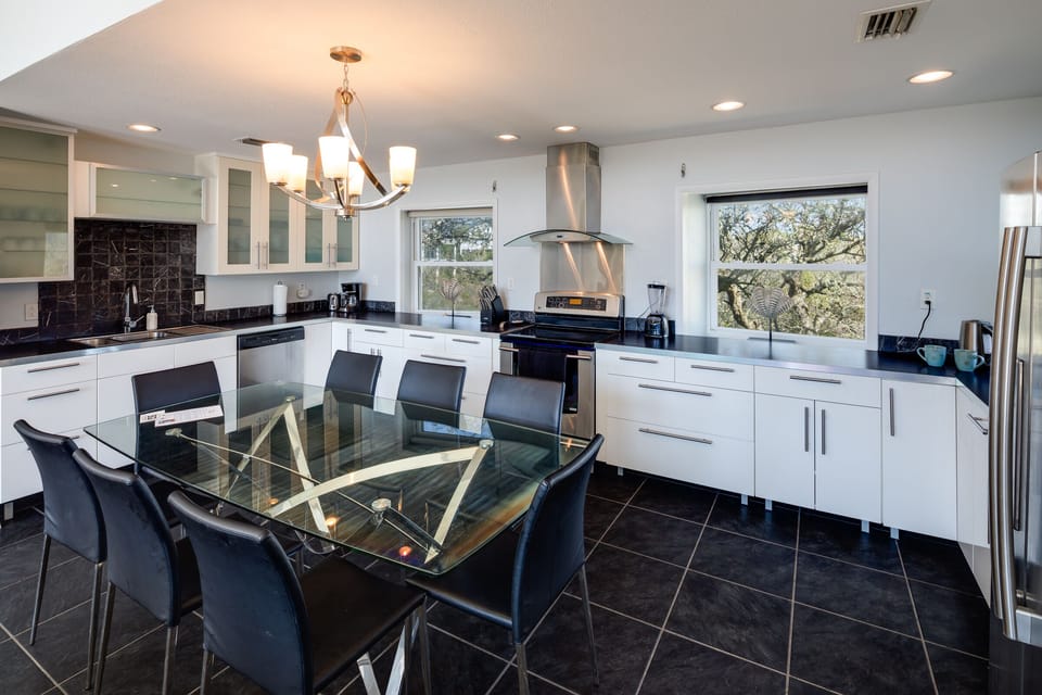 There is tons of counterspace in the large kitchen