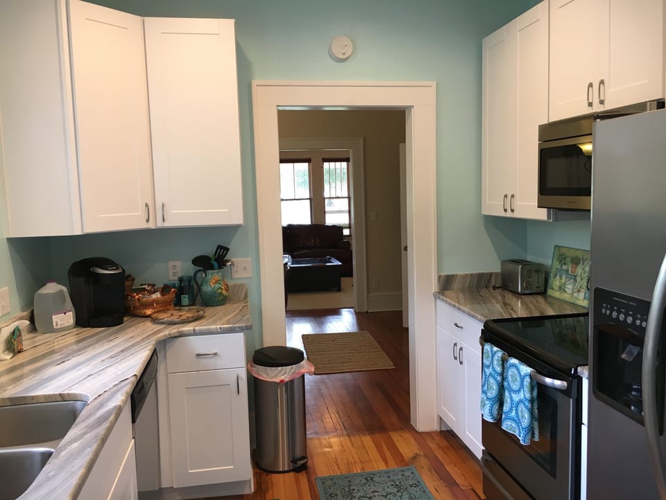 Kitchen with stainless steel appliances 