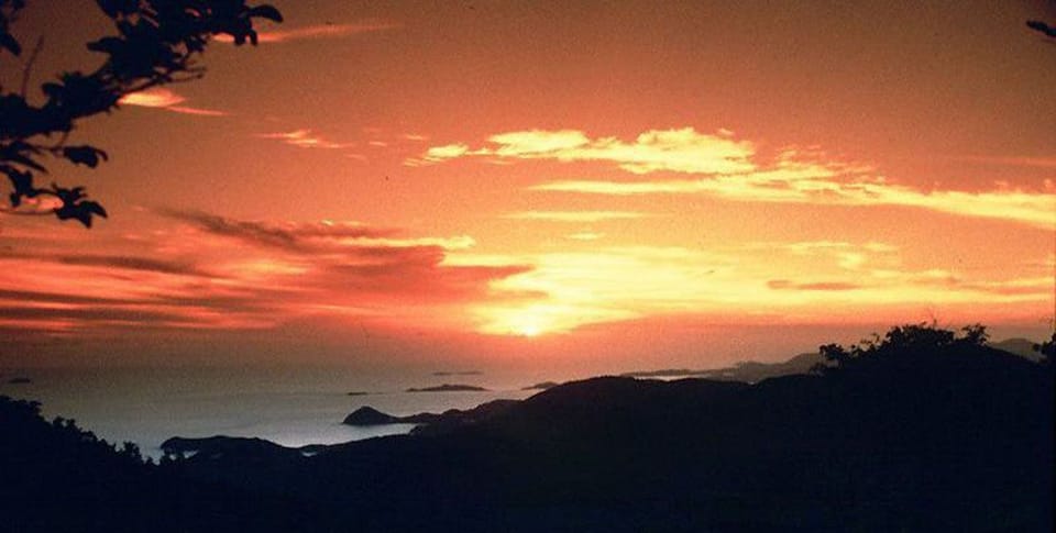 Around 6pm the southwest view lights up with the brilliant colors of a Caribbean sunset