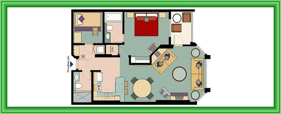 A floor plan of the condo