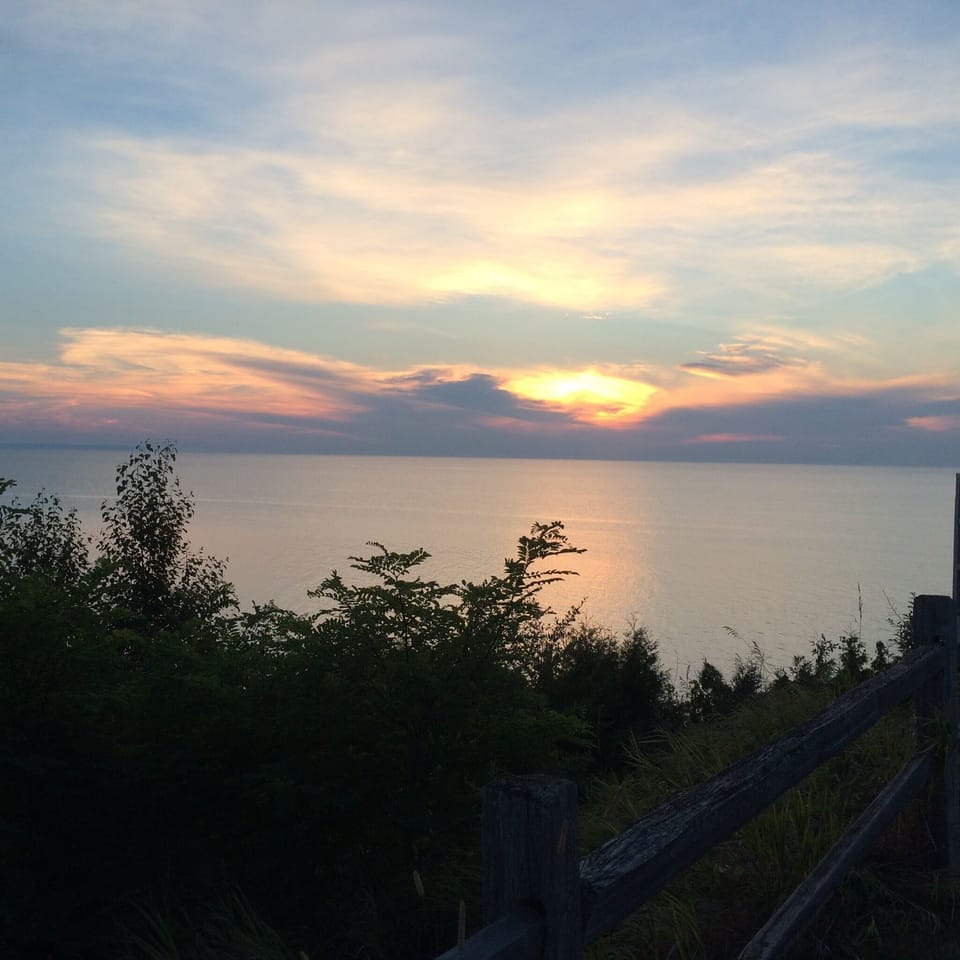 sunset at nearby Peterson Park