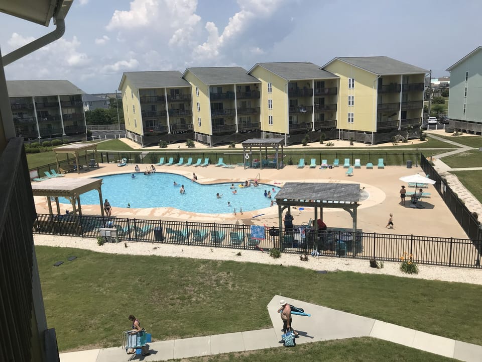 Great view of the zero entry pool from the balcony