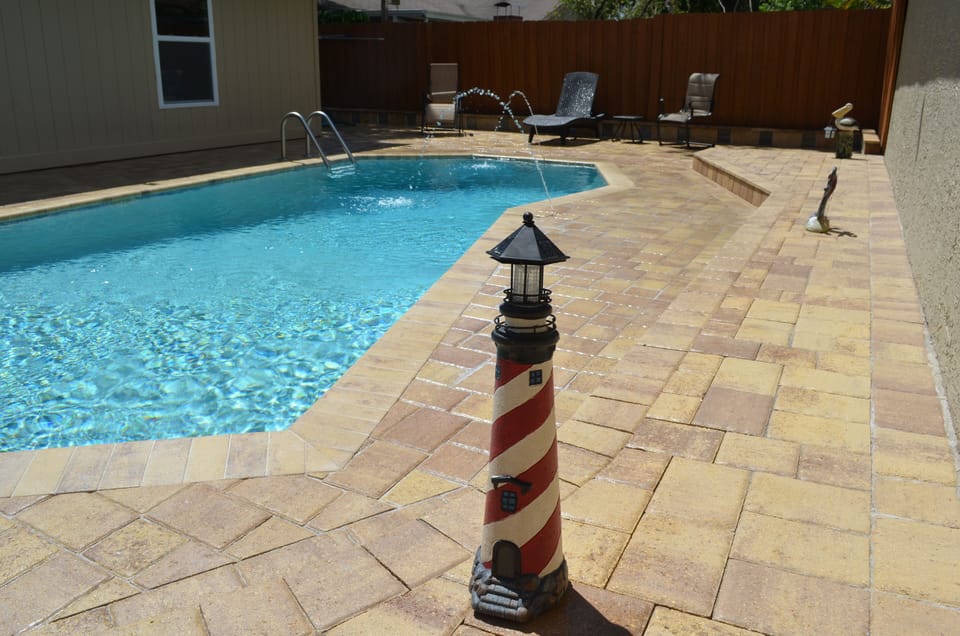 Very private backyard HEATED pool.