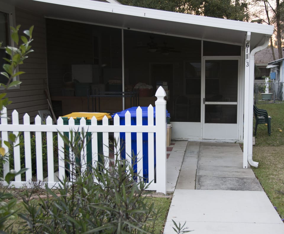 Entry, patio and screen porch.