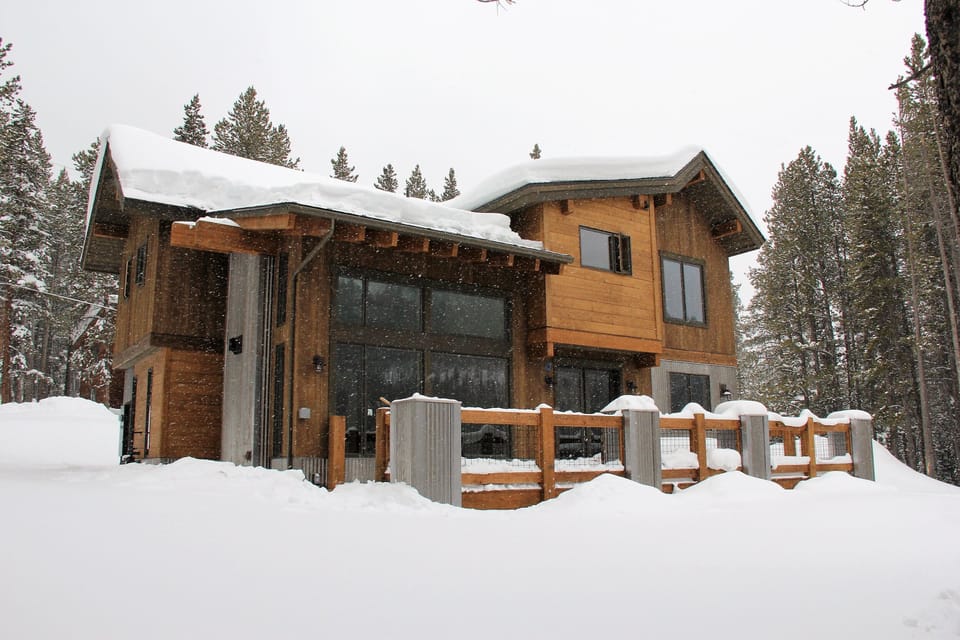 Winter view of the back deck.