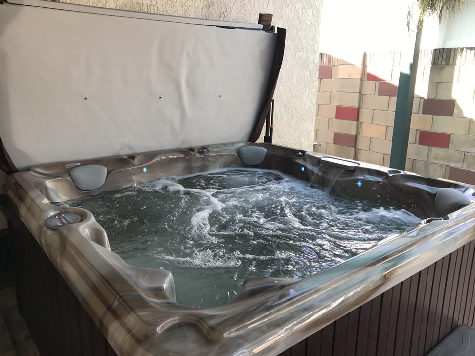 Relaxing spa in the backyard. 
