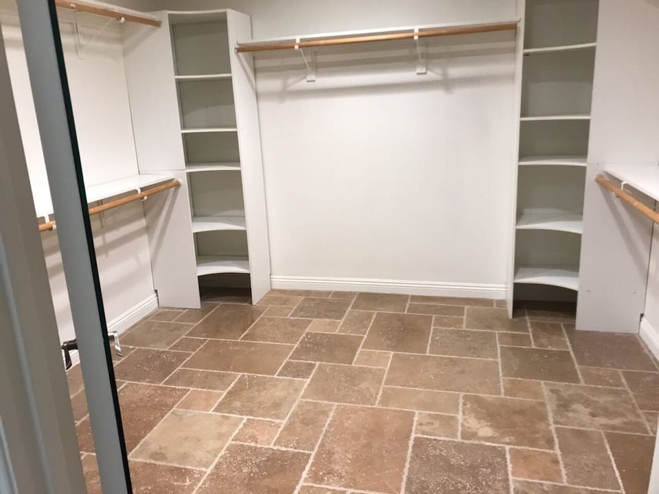 Large walk in closet in master bedroom