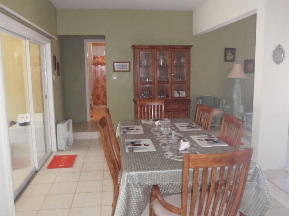 Large dining table in a separate dining room