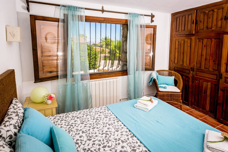 First bedroom on lower level with a lovely view.