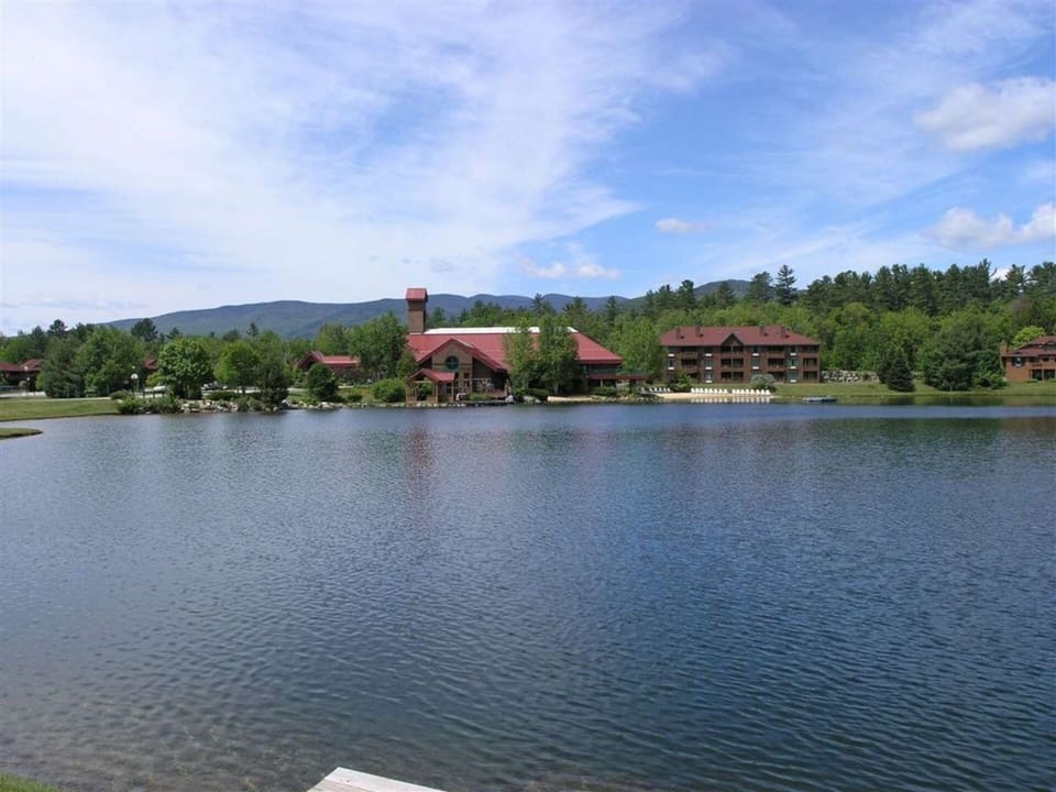 Rec Center from across the private lake