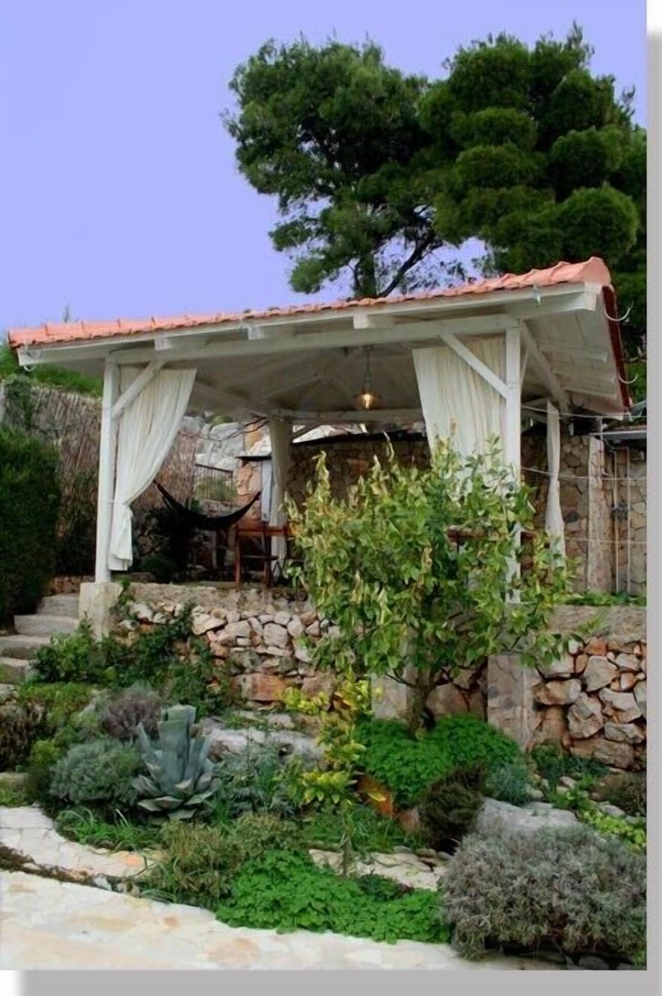 gazebo in the garden - a delightful spot for enjoying the morning cappuccino