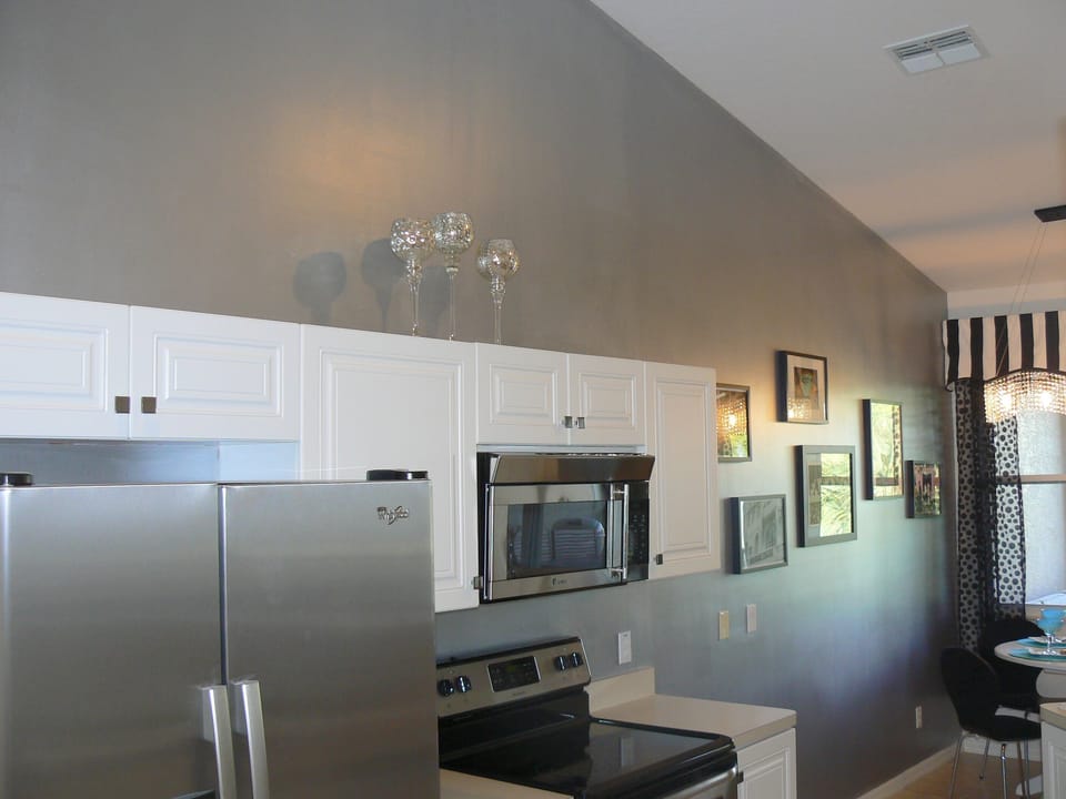 Vaulted ceiling in kitchen