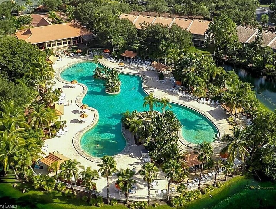 Aerial view of beautiful pool