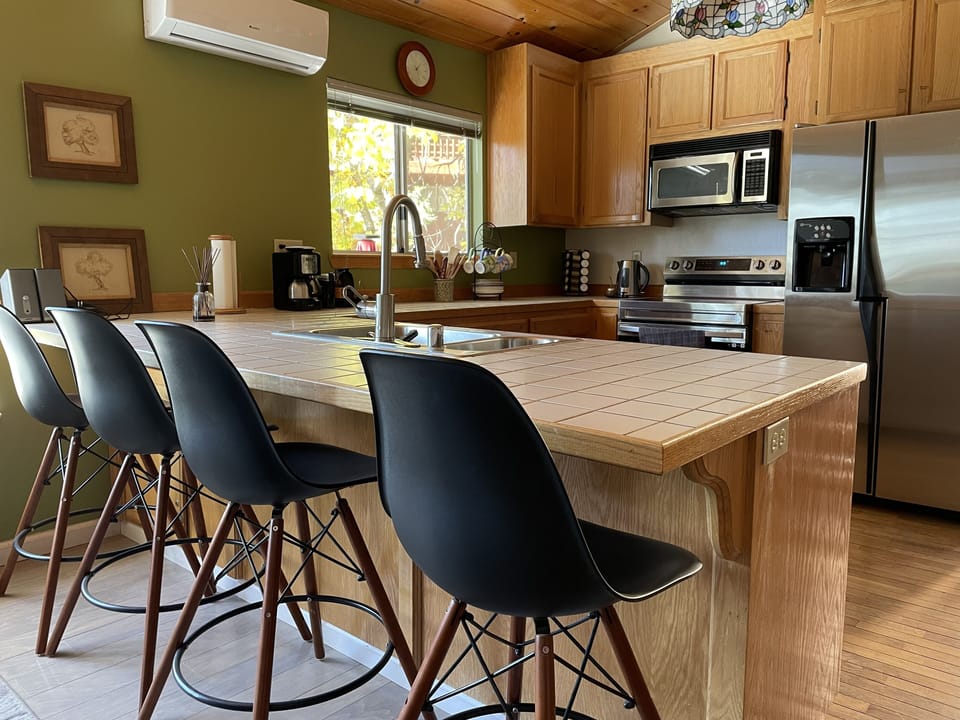 Open plan kitchen for cooking and enjoying company. 