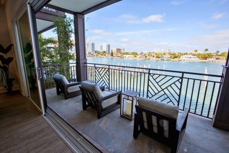 2nd Floor Balcony & ultra comfy Restoration Hardware seating!
