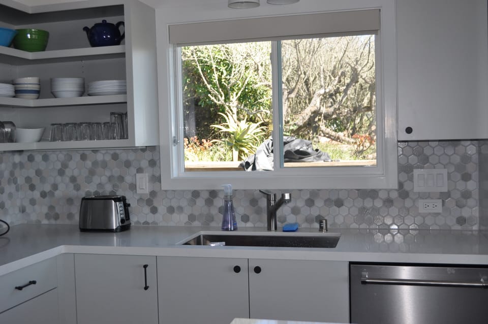 Well-stocked newly remodeled kitchen