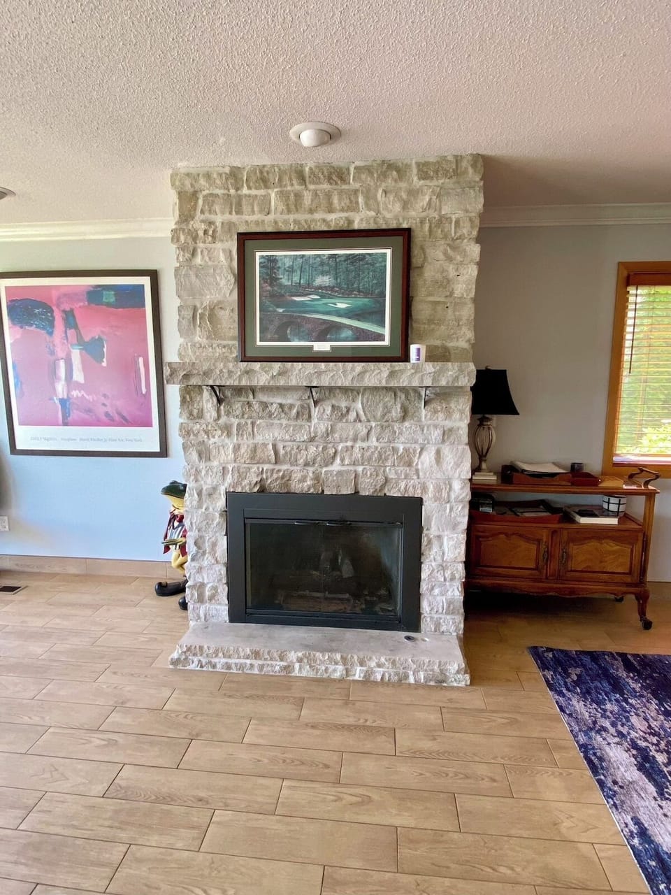 GAS FIREPLACE -  NEW, BRICK & GLASS DOOR