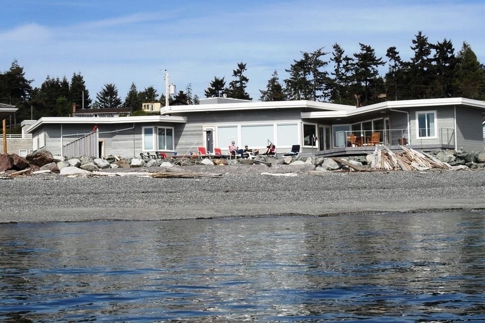 View of Ranvik Beach House from bay