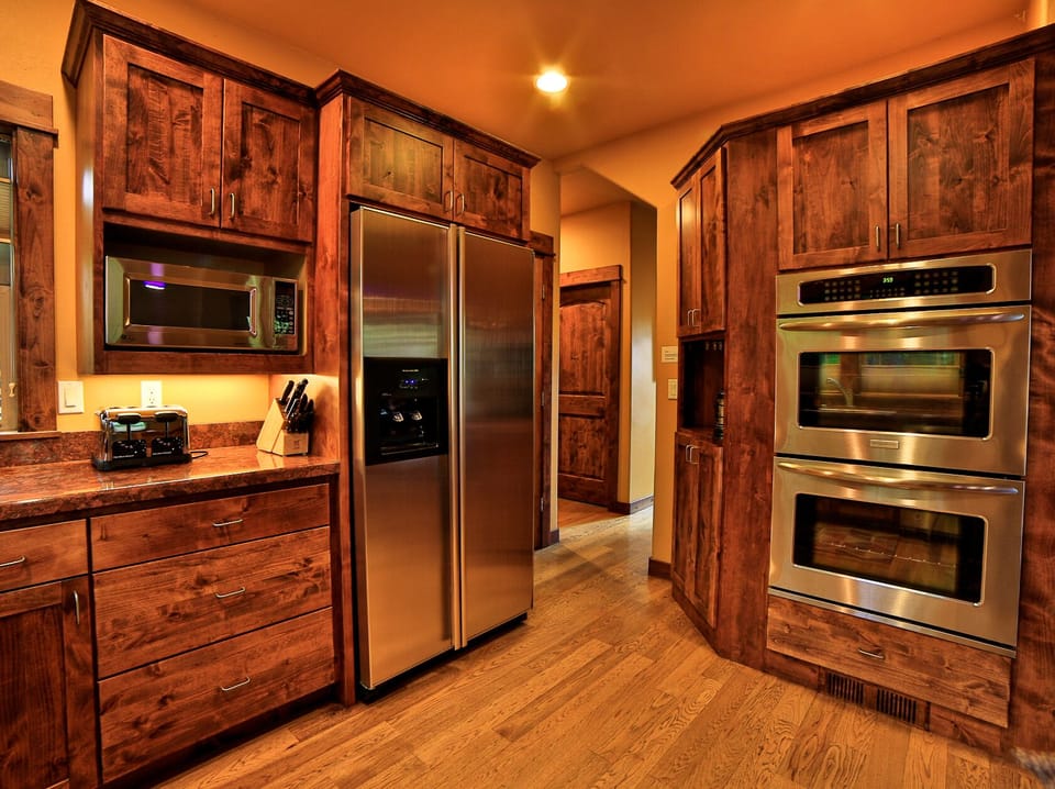 Stainless steel appliances, dual ovens for preparing fabulous meals