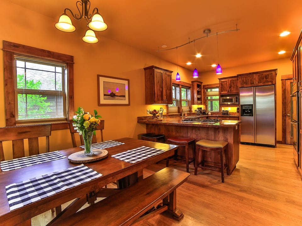 Dining table and breakfast bar
