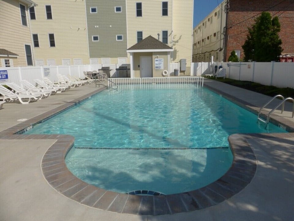 Heated pool, BBQ's, Bath house.