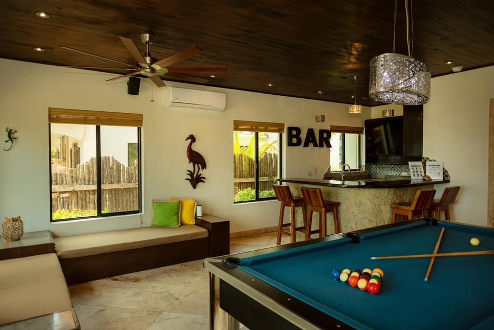 Game room and pool table.