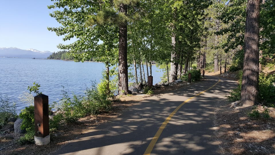 Quick ride to nice bike path along the lake. 
