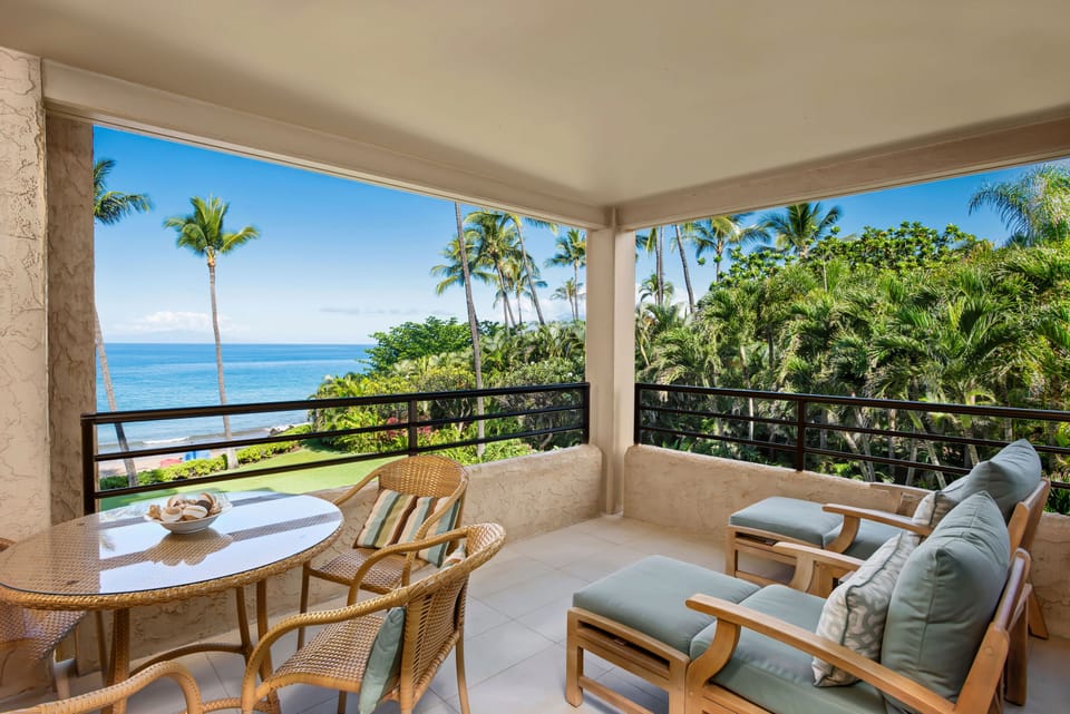 Enjoy beautiful beach and ocean views from the lanai!