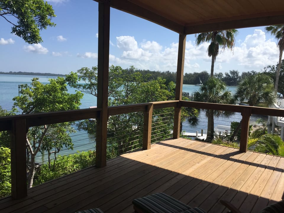 Sunshine and spectacular views of longboat pass, and it's islands and sandbar