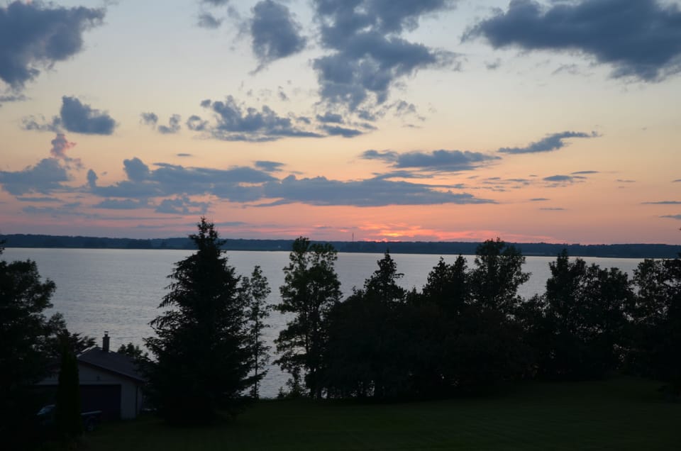 View of East Lake from the house. Watch the sunset with a glass of wine.