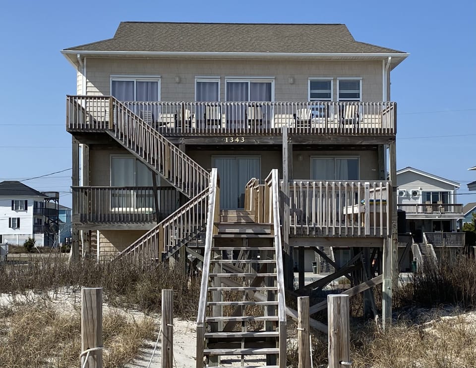 Oceanside view of house
