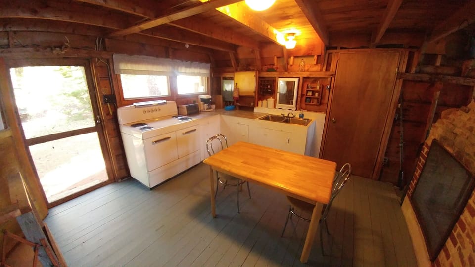 A-frame kitchen area