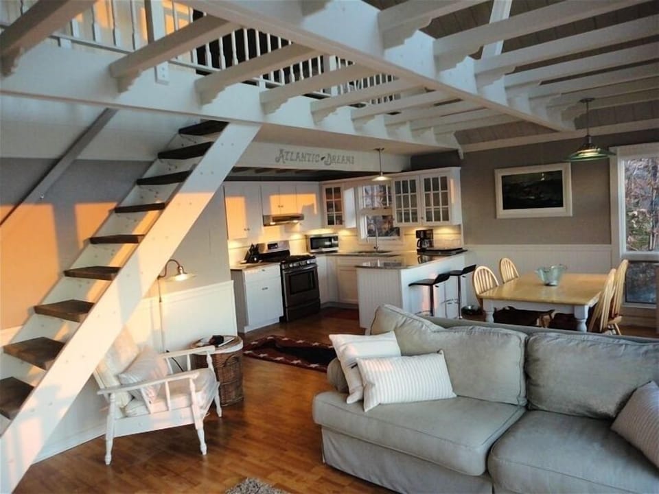 Charming interior catches light most of the day for great viewing.