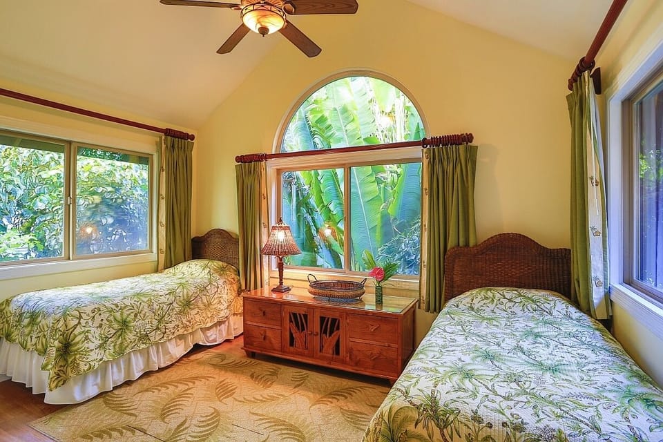 The third bedroom has two twin beds.