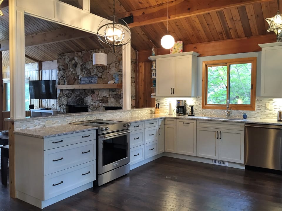 Brand new kitchen with views straight out to the lake!