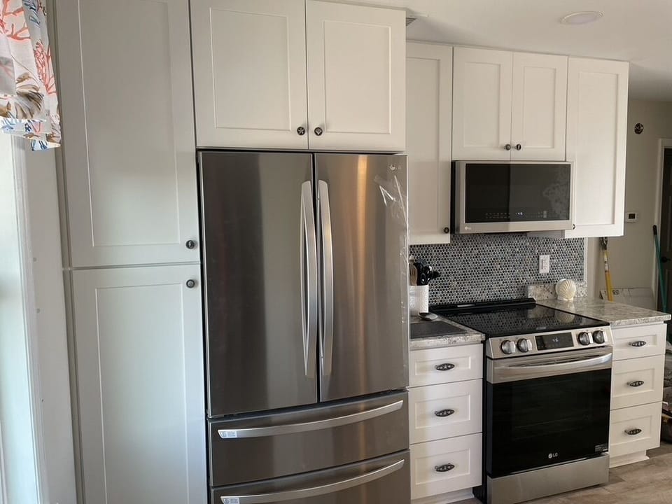 New kitchen has everything you'll need and plenty of storage space.