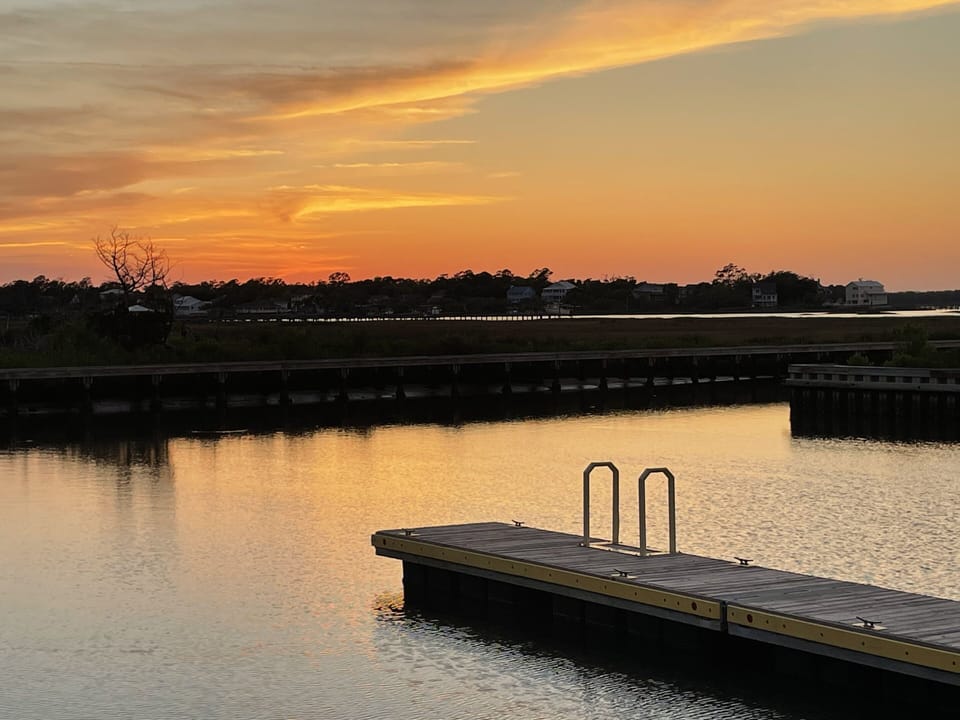 Sunset at Emerald Isle boat launch a few miles away.