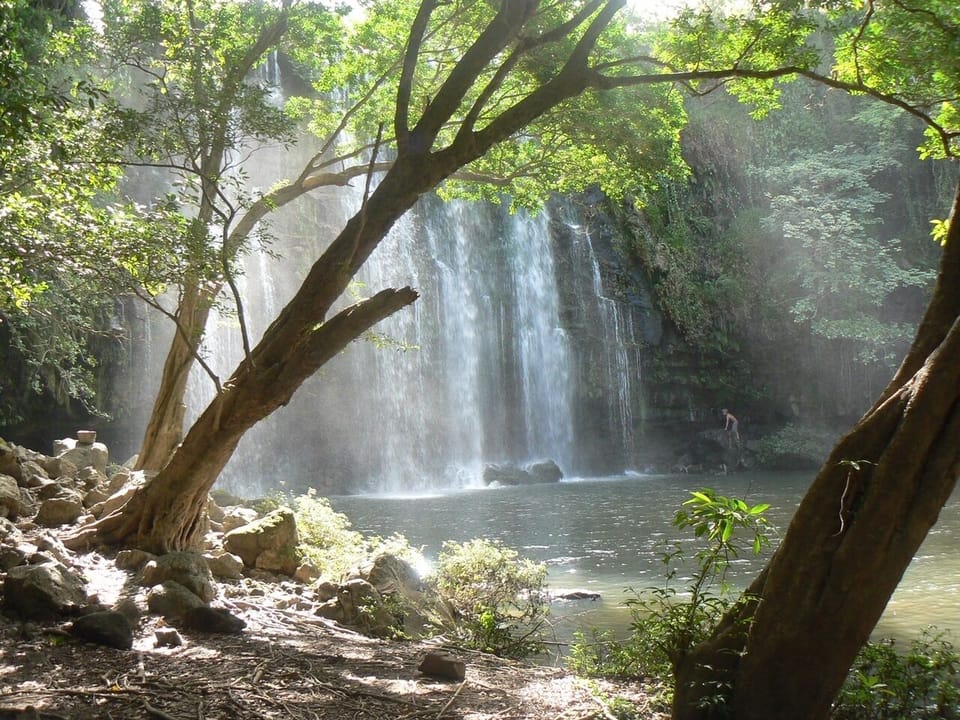 This waterfall is a great place for a picnic and swim.