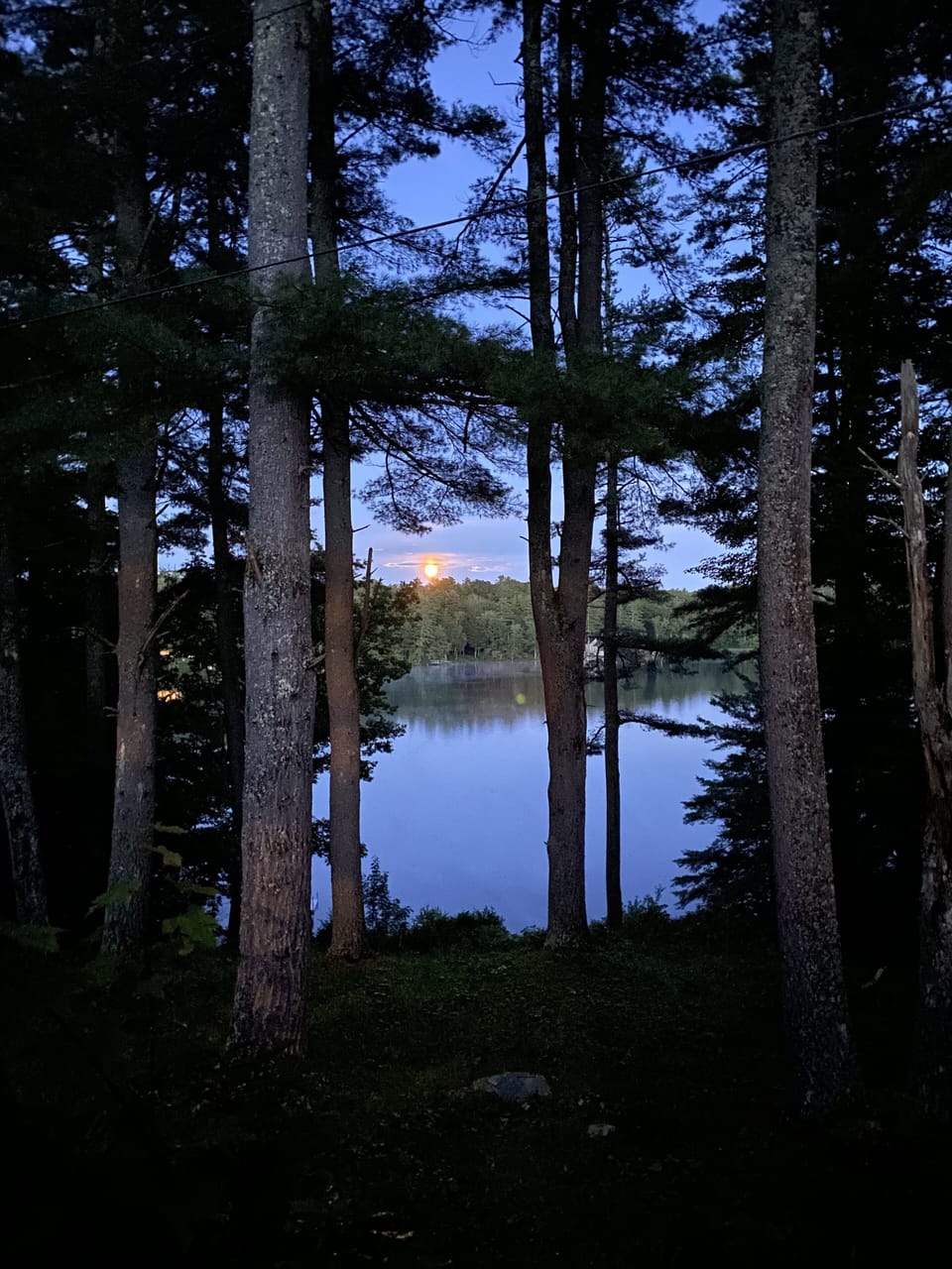 Moonrise over the lake