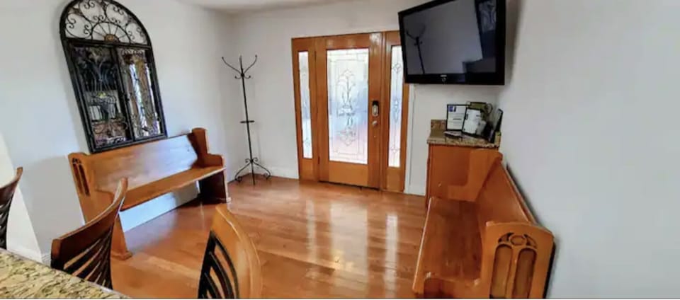 This is your foyer area with pews for luggage and weary travelers