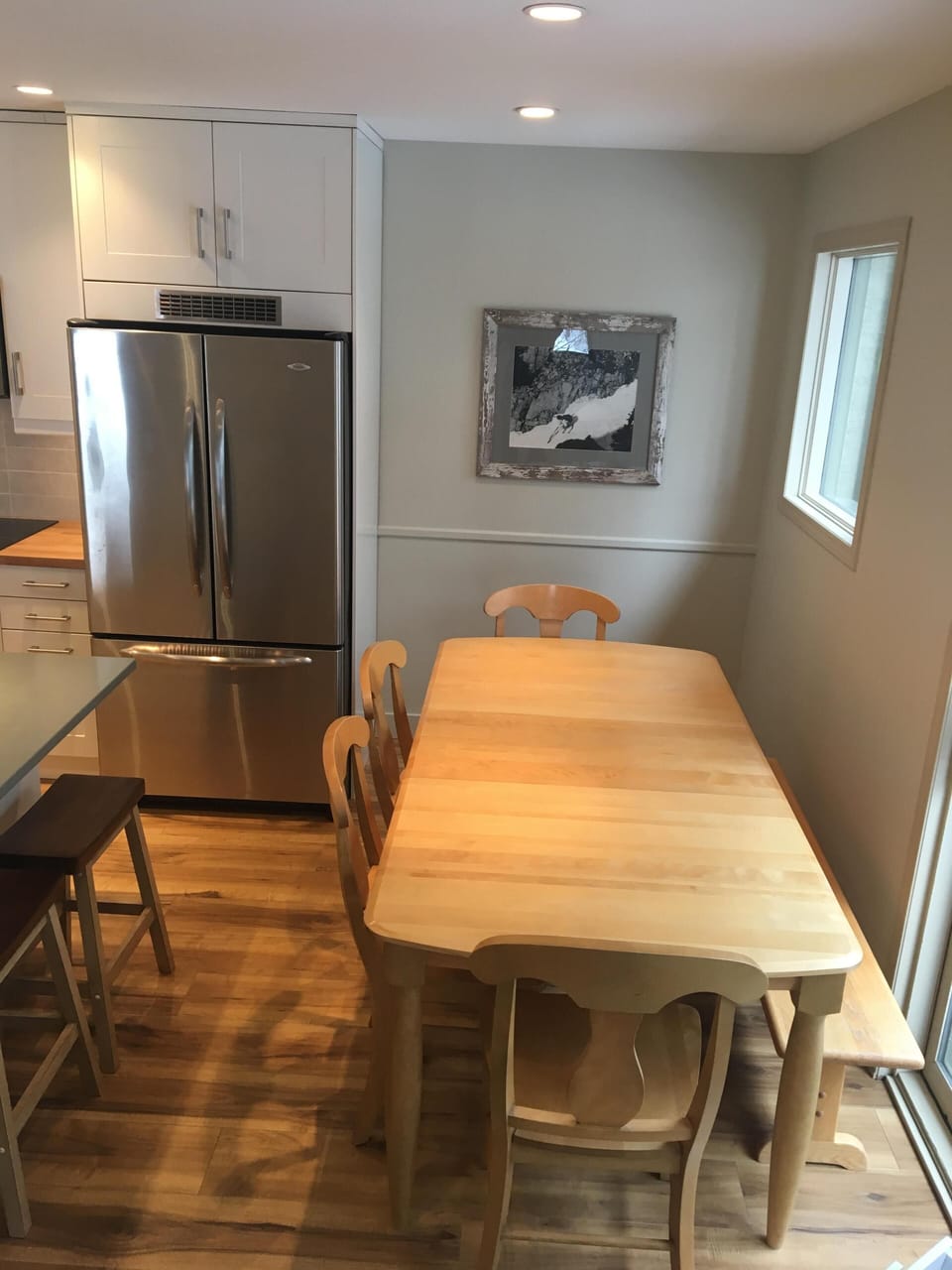 Large dining table for big family meals.