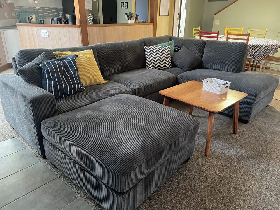 Large sectional couch in living room