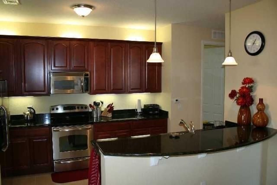 Our kitchen is fully equipped with high end stainless steel appliances and kitch